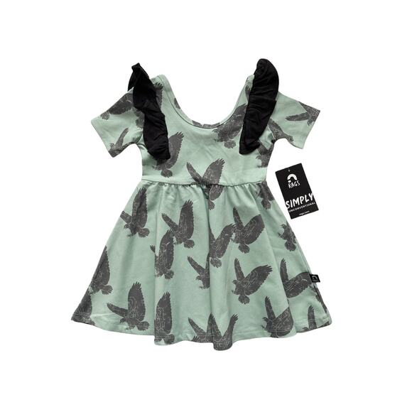 NWT Rags Eagle Shirt Sleeve Ruffle Swing Dress Size 2T - Picture 1 of 4